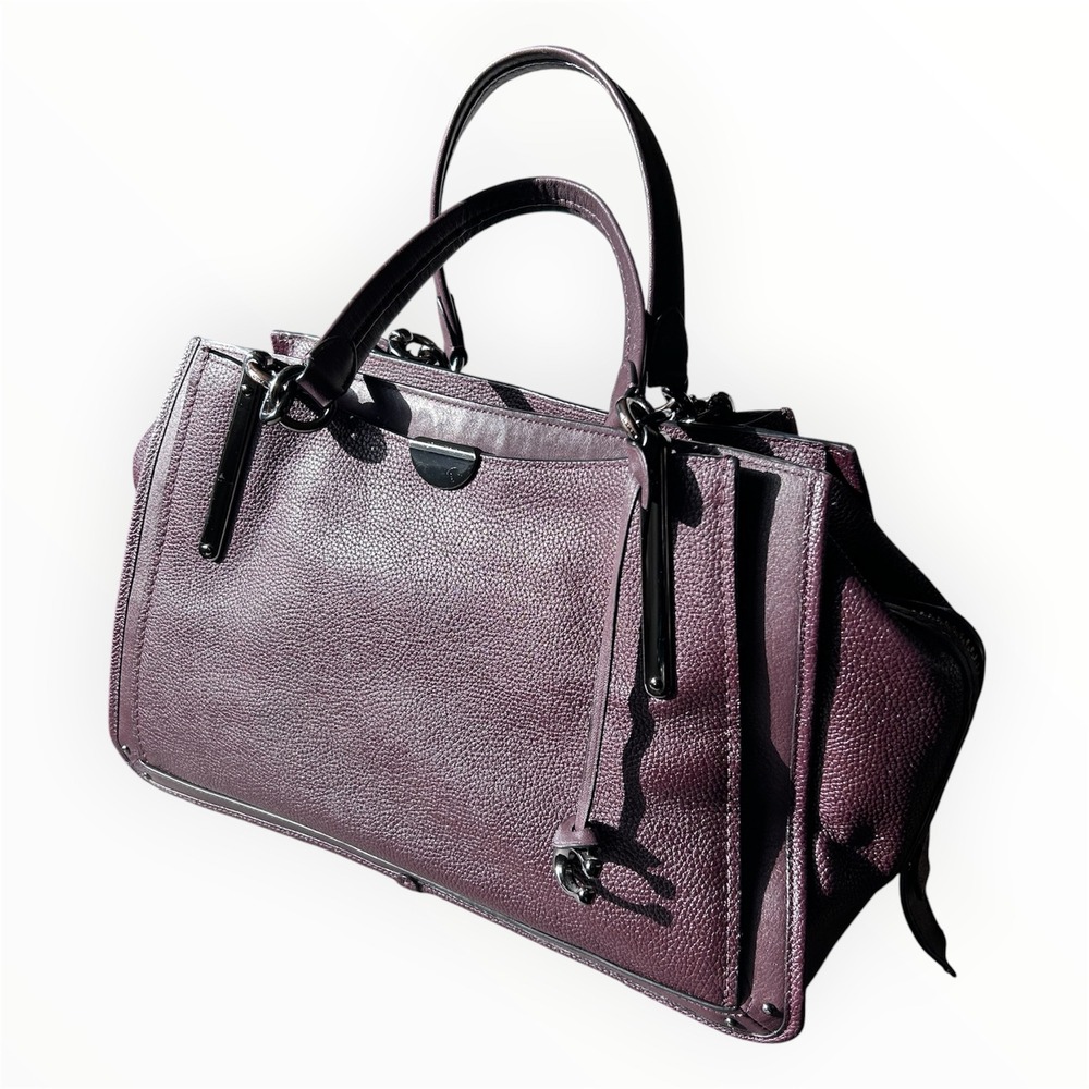 Coach Dreamer 36 Satchel Oxblood Burgundy Pebbled Leather Handbag Gunmetal Large
